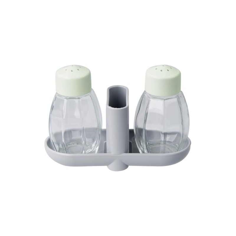 FACKELMANN 33040 Salt Shaker, Pepper Shaker, Cruet, Organic Plastic/Glass, Green,