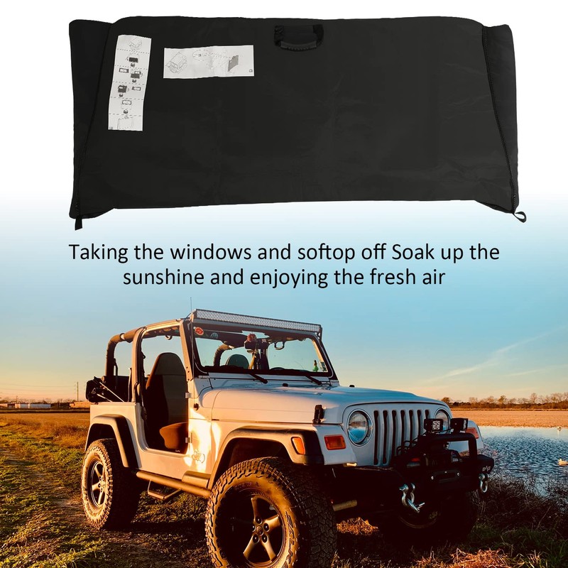 D-Lumina Soft Top Window Storage Bag Compatible with Jeep Wrangler