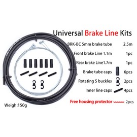 CYCEARTH Basic Universal Brake/Shift Derailleur Cable Housing For Mountain MTB Road Sram Shimano Bike Bicycle Gear Front Rear Inner Outer Replacement Wire Set (Brake Cable Kit)