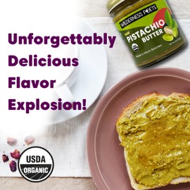 Wilderness Poets Wilderness Poets, Pistachio Butter - Organic, Raw, 100% Pistachio - Glass Jar (8 Ounce) - Perfect for Dubai Chocolate Bar Desserts with Kataifi or Savory Creations - Unsweetened, California-Grown