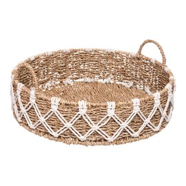 Atmosphera Palm Tray, Macrame, Beige