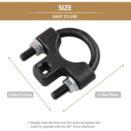 Walquicks Inner Tie Rod Removal Tool, 3/8" Carbon Steel Inner Low Profile Tool for Car Chassis Rocker Removal or Installation, Auto Tools Inner Tie Rod U-Wrench Repair Mechanic Tools for Most Vehicles