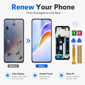 HQB-STAR LCD Screen for Motorola Moto G 5G 2026 XT2613-1 Screen Replacement Kit with Frame LCD Screen Display Touch Digitizer Assembly with Frame 6.7"+Tools