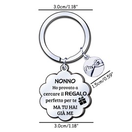 LUODAN Gift Mum Keyring, Gifts for Mother, Women's Jewellery, Mother's Day Gifts, Birthday Gifts, Family Gifts, Christmas Gifts, Grandpa