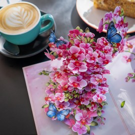 Pop Up Orchid Greeting Card with Butterfly for Birthdays, Thank You, Get Well or Any Occasion by Devine Cards