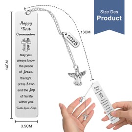 First Communion Gifts for Girls, Kaluofan Christian Bookmarks, Bookmarks for Women, Angel Chain Bible Christians Easter Book Marks for Kids, Confirmation Baptism Gifts
