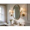 PERMO Antique Goose-Neck Wall Sconce with White Fabric Shade Hardwired