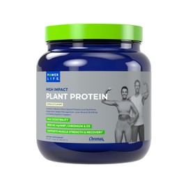 POWERLIFE High Impact Plant Protein Powder with 3000 MG of HMB, Plant-Based, No Sugar Added, Vegan, Keto Friendly, Non-GMO (Vanilla - New Formula)