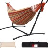 Not Available Double Cotton Hammock with Heavy Duty Steel Stand