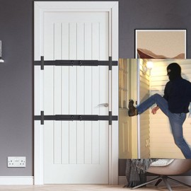 Dooricade Security Door Bar (Black 2 Sets - Heavy Duty) Use as Door Security Bar -Door Reinforcement Lock,Protect The Security of The Entire Dooricade. Fits Doors 30"-39" Doorricade - Safe Room