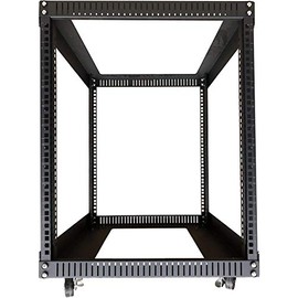 TECHTOO Server Rack 12U Standing Open Frame Rack with 4 Wheels 4 Posts 19Inch Server Equipment Rack Heavy Duty Cold Rolled Steel for Network Servers & AV Gear (12U)