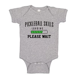 The Shirt Den Pickleball Skills Loading Please Wait Baby Bodysuit One Piece NB Athletic Heather