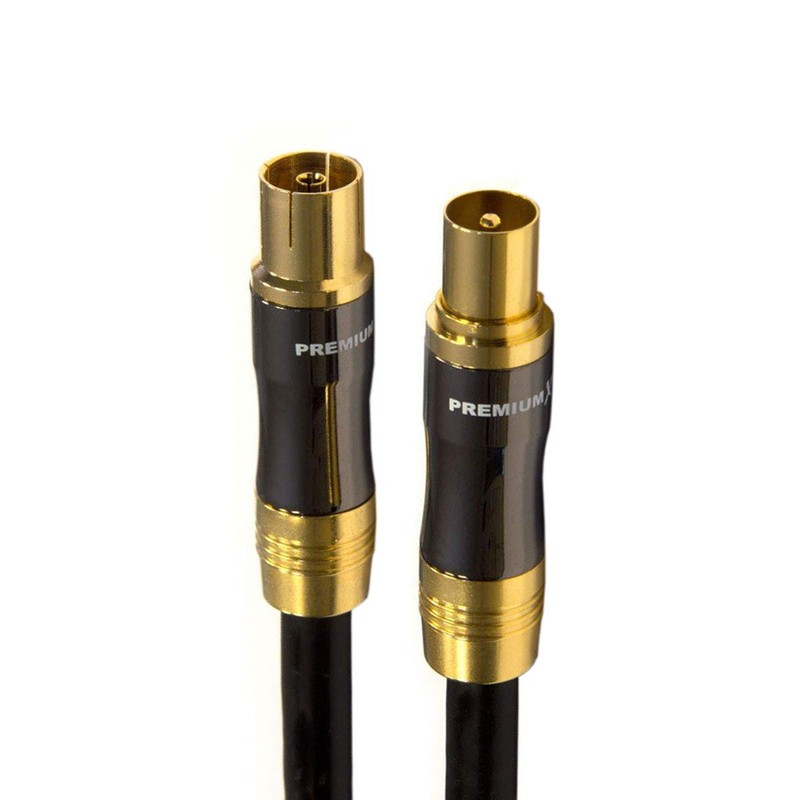 Premium X Gold-Line TV Aerial Cable 3 m Black IEC