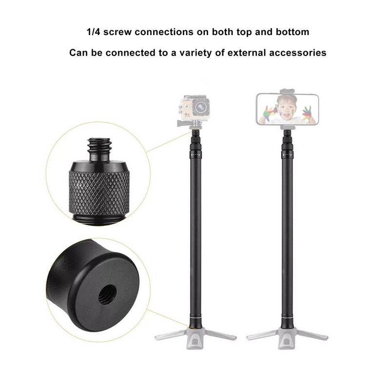 Selfie Stick Extendable Extra Long 2m Carbon Fibre Handheld Adjustable