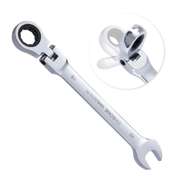 B4B BANG 4 BUCK 15mm Ratcheting Combination Wrench,Metric Flex Head