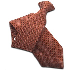 Men's 100% Silk Bronze Check Clip On Tie
