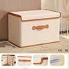 11L Beige Non-Woven Fabric Clothes Storage Box with Lid, Wardrobe