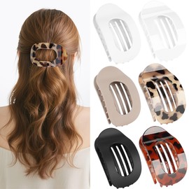 Pack of 6 Hair Clips for Women, Hair Clip, Flat Claw Clip, French Hair Clips Women, Strong Hold Side Hair Clips, French Hair Clip for Thick and Thin Hair