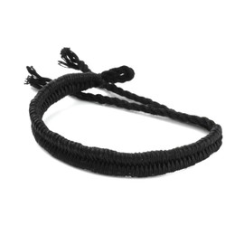 Dowling Brothers Minimal Wax Cotton Rope Handmade Festival Bracelet (Solid Black)