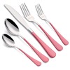 LKTDYMEG 20-Piece Pink Silverware Set 18/0 Stainless Steel Silverware Set