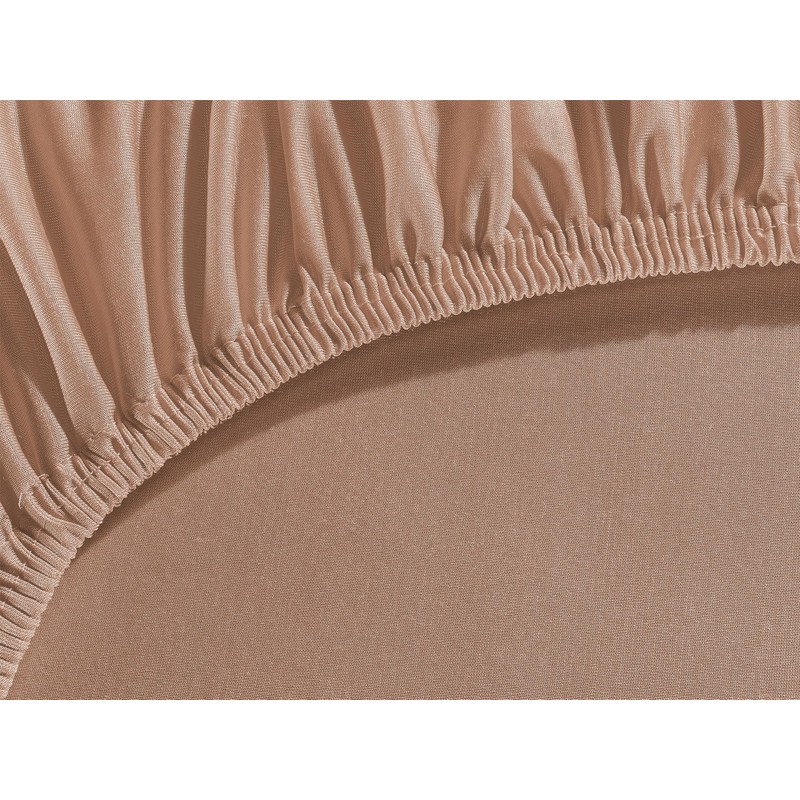 Visaggio Microfibre Fitted Sheet 90-100 x 200 cm Nougat Microfibre