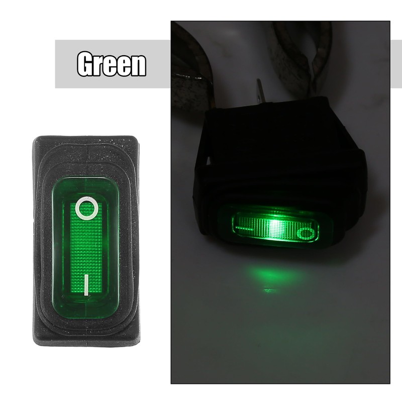 X AUTOHAUX Interior AC 250V/20A LED Rocker Switch On-Off 3
