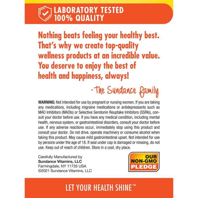 Sundance 5-HTP 100mg | 50 Capsules | 5 Hydroxtryptophan |
