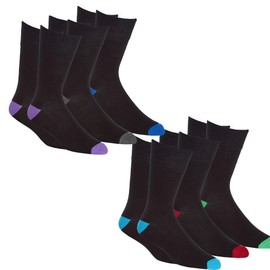 INSIGNIA Mens Bamboo Socks Comfort Top Soft Elasic 6 Pairs (UK, Numeric, 6, 11, Regular, Regular, Black Heal & toe)