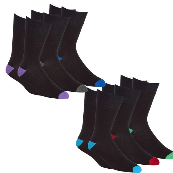 INSIGNIA Mens Bamboo Socks Comfort Top Soft Elasic 6 Pairs