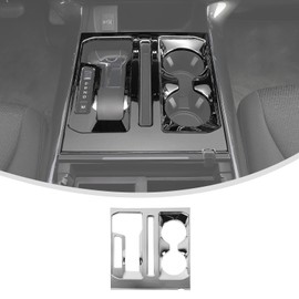 Linskip Center Console Gear Shift Panel Trim Compatible with Ford F150 2021 2022 2023, for F-150 Cup Holder Decor Cover, Chrome Interior Accessories