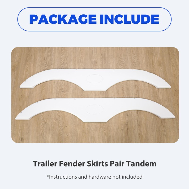 HECASA Trailer Fender Skirts Pair Tandem for RVs Campers and