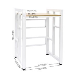 CRYBY Washer and Dryer Storage Shelf, Washer & Dryer Organizer Rack Laundry Room Storage and Organizer Shelf, 418.9lbs Capacity Bathroom Drying Organizer Washing Machine Rack (White+Light Walnut)