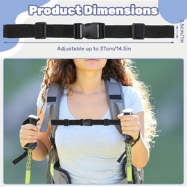 4 Pcs Non-Slip Backpack Chest Straps, Heavy Duty Adjustable Adult Universal Backpack Sternum Strap Chest Belt with Quick Release Buckle for Outdoor Camping Hiking Jogging (Black)