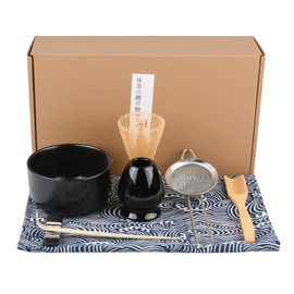 8 pcs Matcha Whisk Set,Japanese Matcha Bowl, Bamboo Whisk, Scoop, Spoon, Sifter, Whisk Holder for Japanese Matcha Tea Ceremony