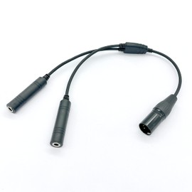 JUYODE Airbus 5 Pin XLR Aviation Headset Adapter to GA Dual Plug Connector Pilot Headphones Converter Extension Cable General Aviation .206”& .25”Twin Jacks Plug to Female XLR 5pin
