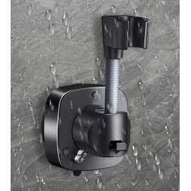 Shower Holder No Drilling with Suction Cup Holder Shower Head Holders 360° Rotatable Hand Shower Holder Wall Mounted Shower Rail Holder Strong Hold Shower Head Holder Black