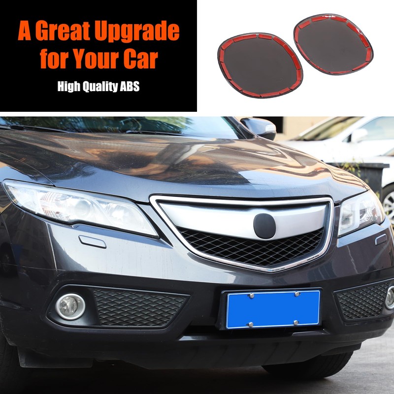 Front Grill Rear Tailgate Smoked Black Emblem Cover Trim Compatible