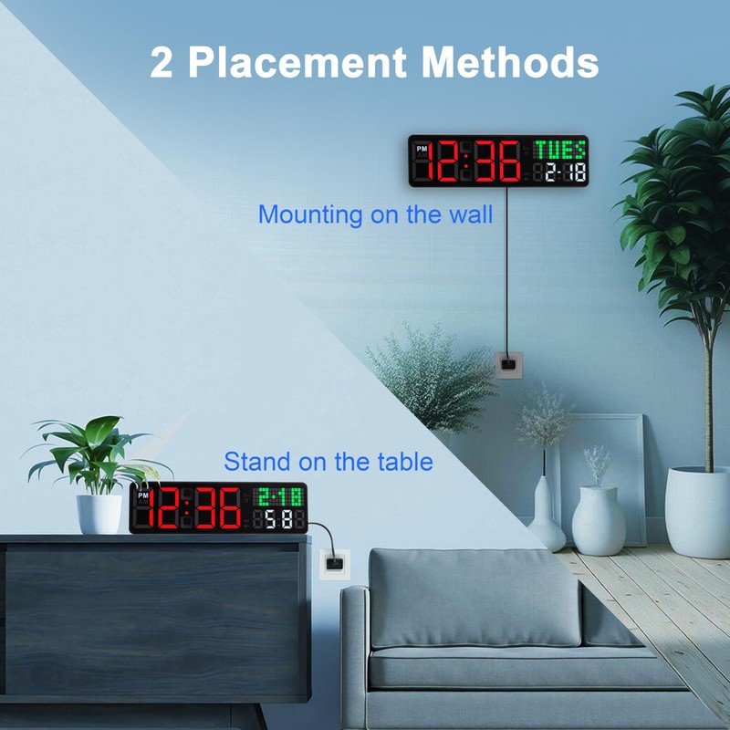 Home Gym Timer, 12'' Interval Workout Clock with Seconds |