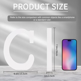 TONIFUL 7.8 Inch White Letter C Table Centerpiece A-Z DIY Birthday Party Decorations,White Alphabet C for Birthday,Chrismas,Graduation,Bridal Shower,Wedding,Anniversary Party Supplies