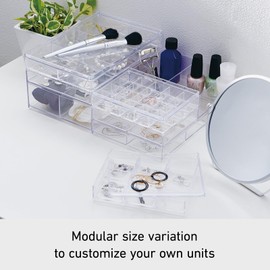 Like-it | MX-T10 | System Tray | Stackable Organizer | Drawer Organizer | A6 | 20 Divide |4.53" × 6.06" × 1.18" | Clear |