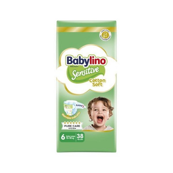 Babylino Sensitive Cotton Soft No6 (13-18 Kg), 38pcs