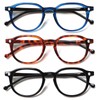 SIGVAN 3 Pack Reading Glasses Spring Hinge Stylish Readers Black/Tortoise