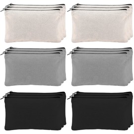 IIRC Fabric Bag for Painting, Pack of 18, DIY Blank Fabric Pencil Case, 20.8 x 12 cm, Pencil Case for Painting, Fabric Bag for Painting, White