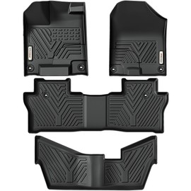 YITAMOTOR Floor Mats Fit for Honda Pilot 2022-2016,All-Weather Floor Liners Set Front 1st & 2nd 3rd Seat Floor Liner Set Black, 8 Passenger Model