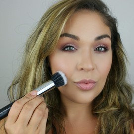 Duo Fiber Makeup Brush Set - Beauty Junkees 3pc Professional Make Up Brushes for Blending, Stippling, Setting Foundation, Concealer, Works with Liquid Powder Cosmetics, Synthetic, Vegan Cruelty Free