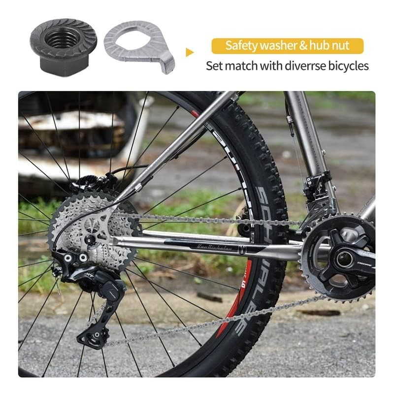YINARONG Bicycle Hub Flanged Axle Nut and Safety Washer Kit,