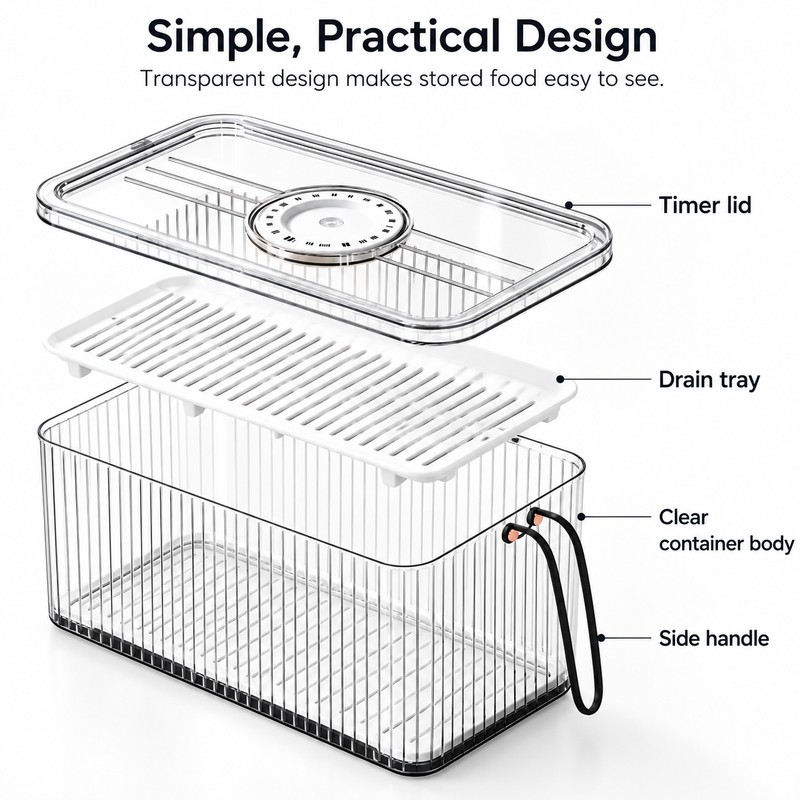 Refrigerator Storage Box for Food Organization – Clear Stackable Container