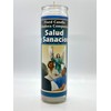 Salud y Sanacion 7-Day Glass Candle - White, Modern, Religious
