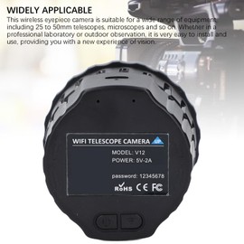4MP Cordless Electronic Eyepiece, Wi Fi Telescope Camera, 2K Video Recording, Digital Eyepiece for 25mm to 50mm Telescopes, Microscopes, etc.