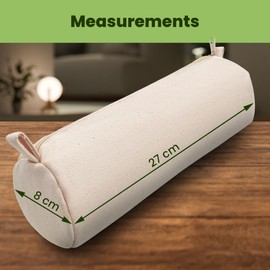 Bronta Mill Plain 100% Cotton Canvas Multi-Purpose Round Pencil Case, Stationary, School, Arts & Crafts Case Bag,Cosmetic, Make Up, Zip Case Bag Bulk Buy - Natural Off White - Packs of 1